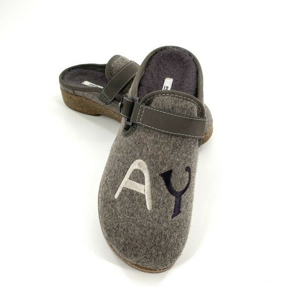 Earth Dream Renmen Slip On Mules Clogs Gray Fabric 8 - Picture 3 of 6